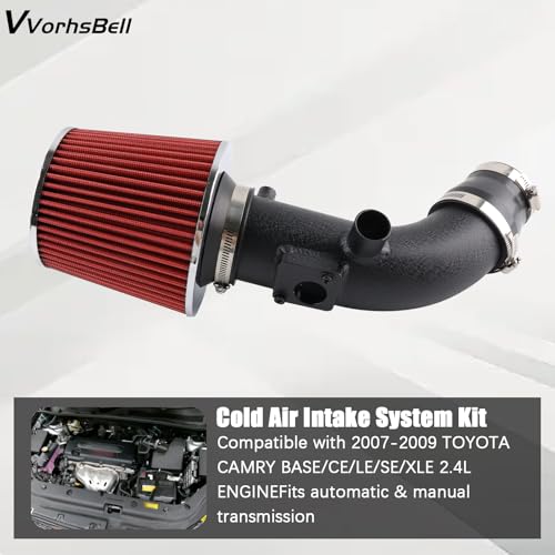 VVORHSBELL Cold Air Intake System Kit Compatible with 2007-2009 Toyota Camry XLE 2.4L L4 - Image 3