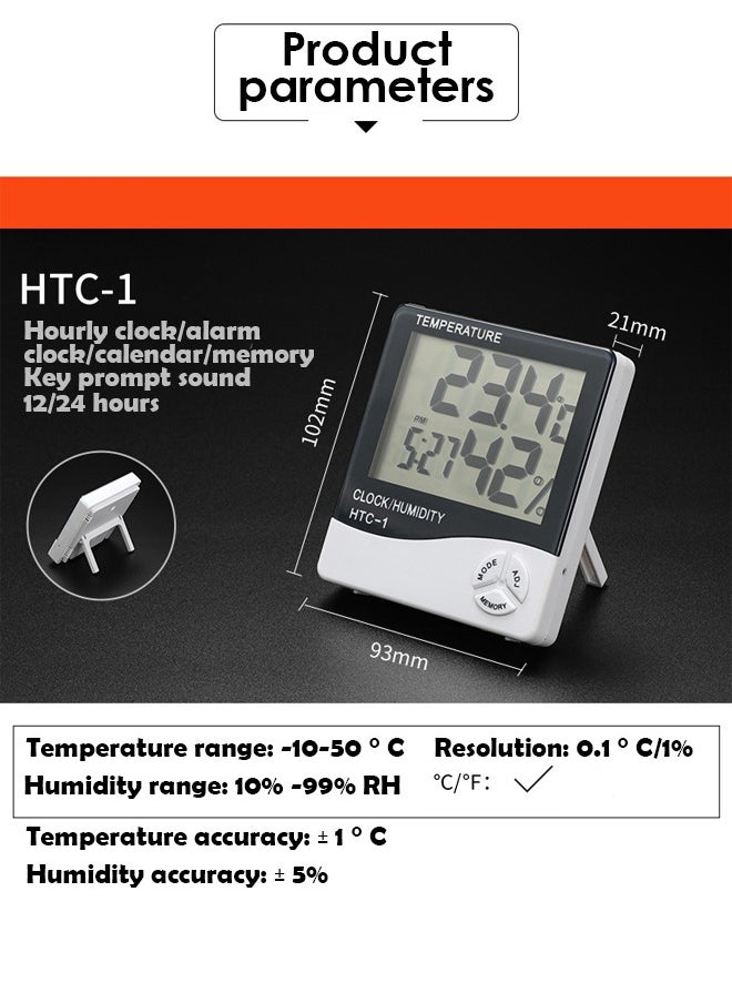 Generic - Digital LCD Temperature Humidity Hygrometer, HTC-1 Big Display, More Accurate, Greenhouse Room Indoor Thermometer Monitor,Clock Beep, Fish Tank Temperature Controlling - Image 1