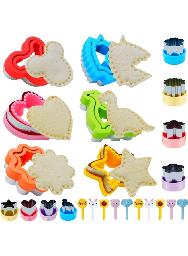 Uncrustables Maker, 24 PCS Sandwich Cutter and Sealer Set, Sandwich Cutters for Kids, Uncrustable Sandwich Cutter, Decruster Sandwich Maker, Bread Cookie Cutters for Kids Lunch Box & Bento Box