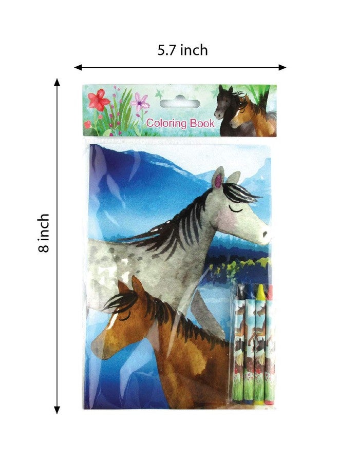 TINYMILLS Horse and Pony Coloring Book Set with 12 Coloring Books and 48 Crayons Horse Western Birthday Party Supplies Favor Bag Filler Carnival Prizes Rewards Stocking Stuffers - Image 4