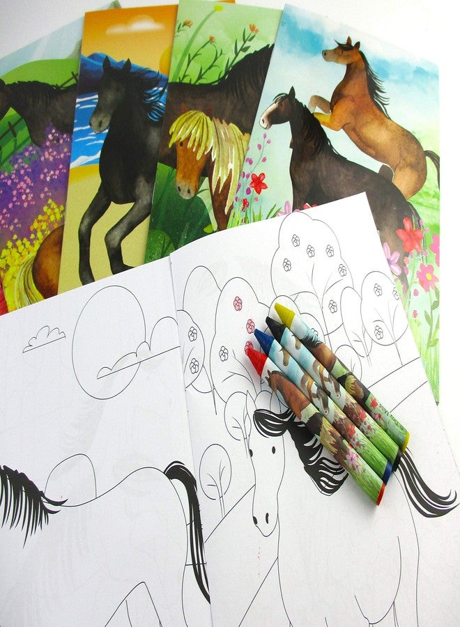 TINYMILLS Horse and Pony Coloring Book Set with 12 Coloring Books and 48 Crayons Horse Western Birthday Party Supplies Favor Bag Filler Carnival Prizes Rewards Stocking Stuffers - Image 3