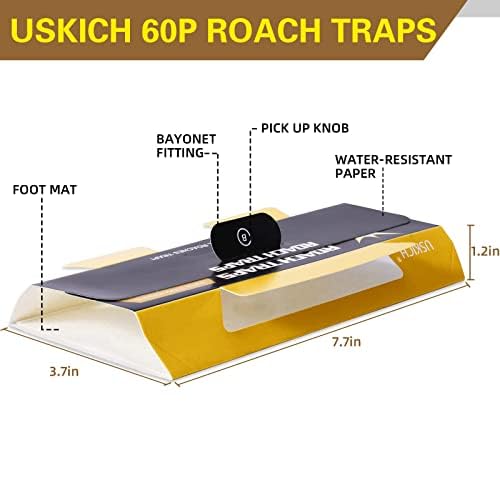 USKICH 20 عبوة مصائد للصراصير، مصائد صراصير داخلية للمنزل، مصائد صراصير لاصقة، آمنة للأطفال والحيوانات الأليفة (وصفة محدثة) - Image 4