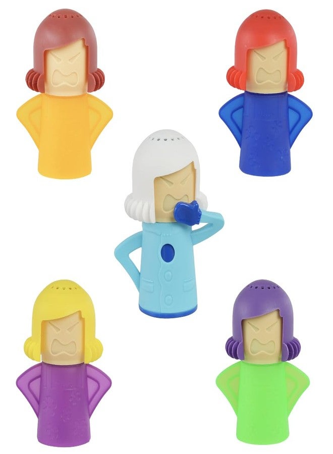 AUPLEX 5 PCS Angry Mama Microwave Cleaners & Cool Mama Fridge Odor Absorber, High temperature Steamer Cleaning Equipments, Refrigerator Moisture Absorber & Freshener Holder For Kitchen Gadget Tools - Image 1