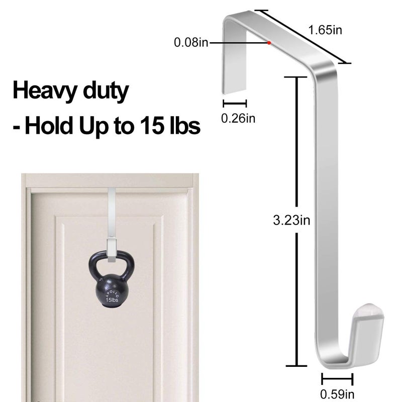 GameXcel 5 Pcs Over The Door Hook Door Hanger Hooks Sturdy Metal Door Hooks For Hanging Clothes Door Hangers For Bathroom Towel Hanging Bedroom Coat Purses Hold Up To 15 Lbs - Image 4