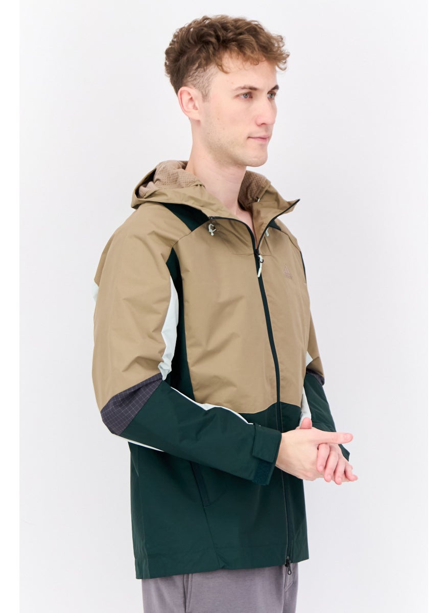 Adidas Men Sportswear Fit Long Sleeve Outdoor Hooded Jacket, Multicolor  - Image 2
