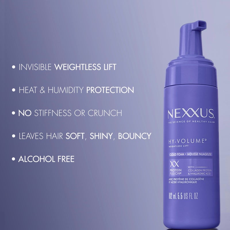 Nexxus Hy-Volume Weightless Lift Cloud Foam Treatment for Flat & Limp Hair, 48 Hours Volume, ProteinFusion with Collagen & Hyaluronic Acid, 5.5 fl oz - Image 3