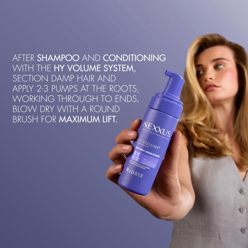 Nexxus Hy-Volume Weightless Lift Cloud Foam Treatment for Flat & Limp Hair, 48 Hours Volume, ProteinFusion with Collagen & Hyaluronic Acid, 5.5 fl oz - Image 5