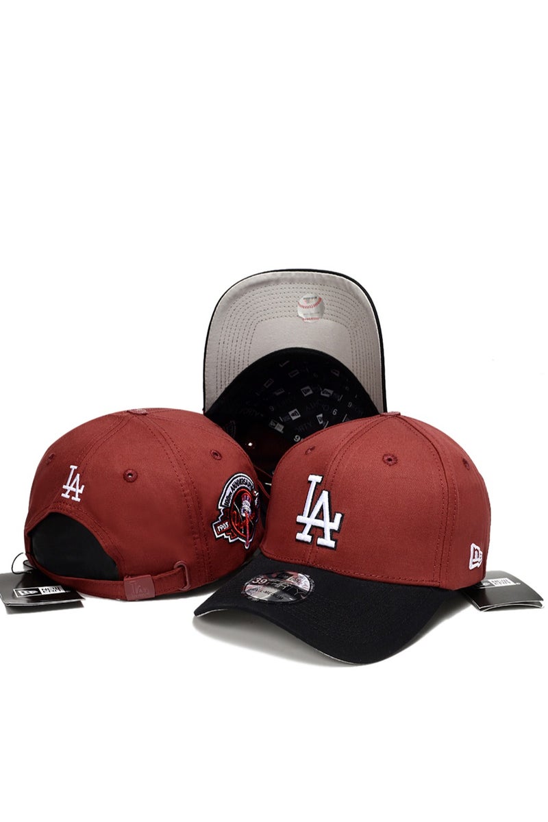 NEW ERA MLB LA Dodgers Cap | Burgundy - Black Color Block & Anniversary Patch