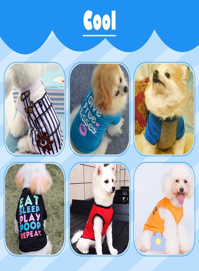 KATOLK 6 Pack Dog Clothes for Small Dogs Boy, Soft and Breathable Puppy Kitten Dog Shirts with Letters for Pet Cats, Summer Dogs' T-Shirts Apparel Sleeveless Vests for Chihuahua Yorkies (boy, M) - Image 3