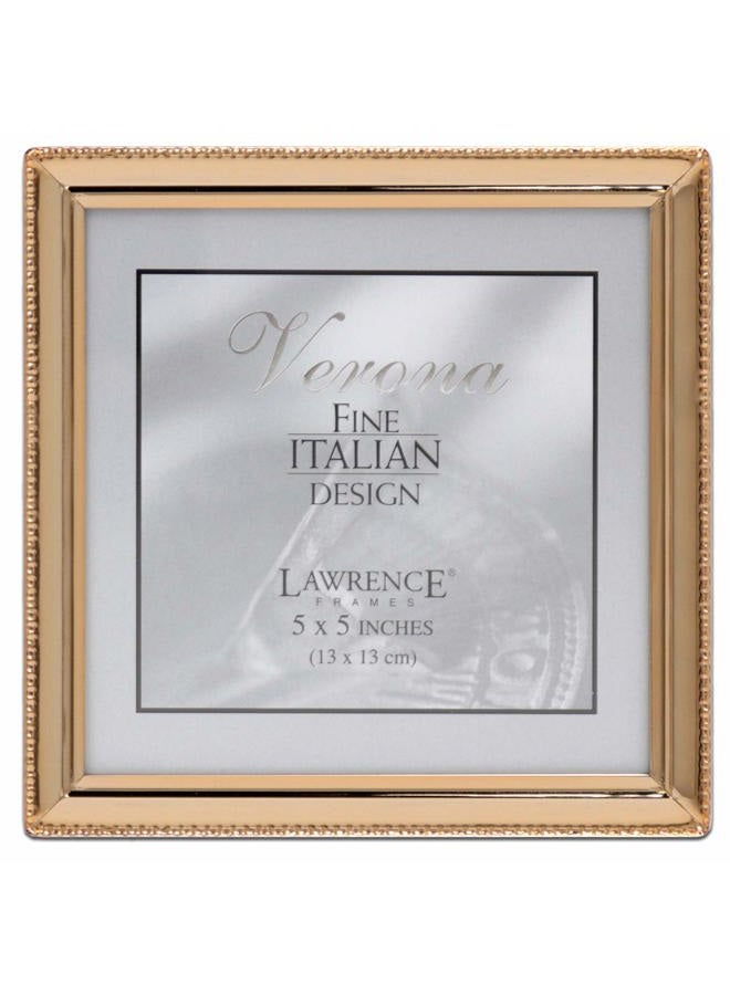 Lawrence Frames Classic Bead Picture Frame, 5x5, Gold - Image 1
