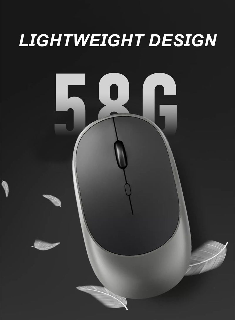 كايغا ماوس USB لاسلكي، ماوس لاسلكي لاسلكي صامت قابل للشحن 2.4G قابل لإعادة الشحن، ماوس بلوتوث لاسلكي، فأرة كمبيوتر مع وضع مزدوج نحيف يصل إلى 1600 نقطة في البوصة - Image 5