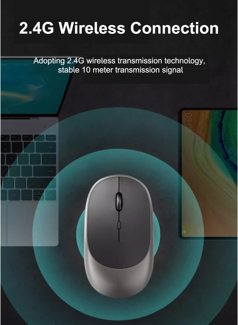 كايغا ماوس USB لاسلكي، ماوس لاسلكي لاسلكي صامت قابل للشحن 2.4G قابل لإعادة الشحن، ماوس بلوتوث لاسلكي، فأرة كمبيوتر مع وضع مزدوج نحيف يصل إلى 1600 نقطة في البوصة - Image 4
