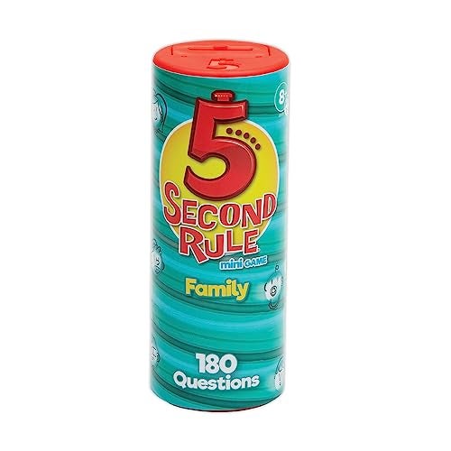 5 Second Rule Family Edition Mini Tube Simple Question Card Game for Family Fun Party Kids Travel Game Night Sleepovers Think Fast and Shout Out Answers Ages 8 - Image 1