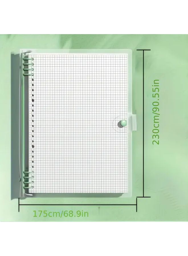240 Sheets Color Random A5 Transparent Soft Cover Loose Leaf Checkered Book With Torn Edge Pages Detachable Removable Waterproof Spiral Binding Daily Office Supplies Perfect Gift Selection Fantasy Minimalist Style - Image 2