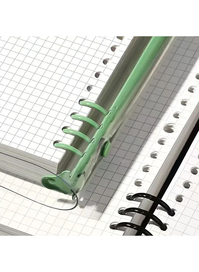 240 Sheets Color Random A5 Transparent Soft Cover Loose Leaf Checkered Book With Torn Edge Pages Detachable Removable Waterproof Spiral Binding Daily Office Supplies Perfect Gift Selection Fantasy Minimalist Style - Image 5