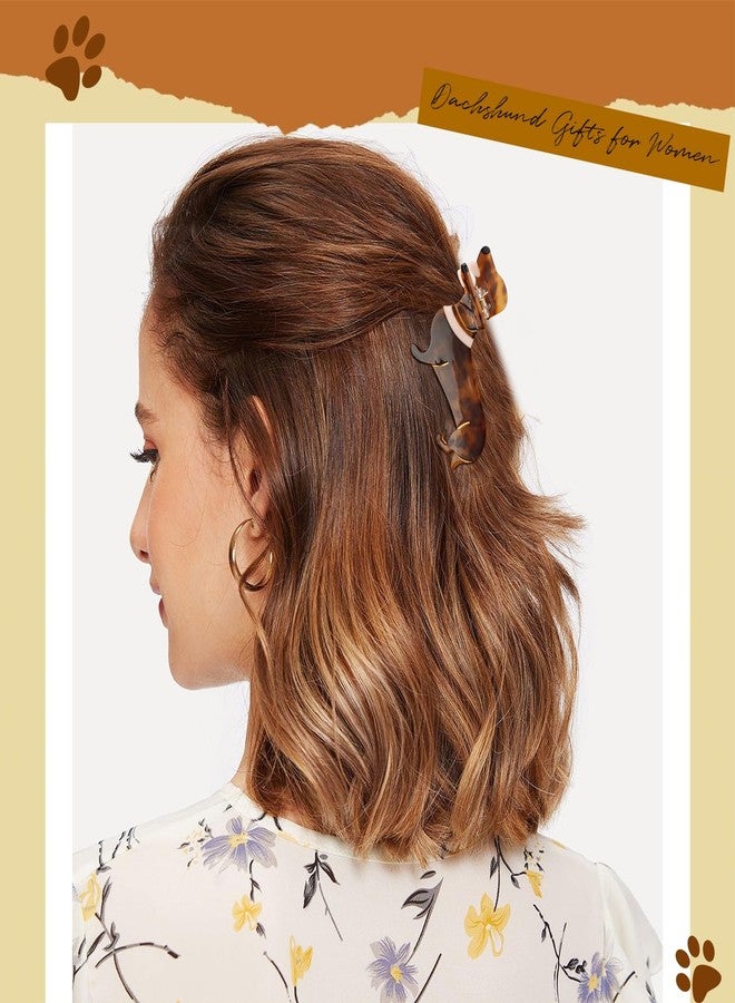 Hapdoo Dachshund Gifts for Women, Acetate Animal Dachshund Dog Hair Clips for Puppy Lovers Gifts, Cute Pet Hair Accessories Stocking Stuffers for Christmas, Birthday - Image 2