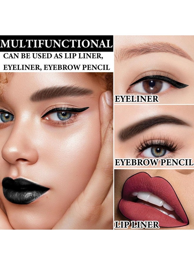 WYBLZPXZ 2Pcs Matte Lipstick And Lipliner Setvelvet Liquid Lipgloss Set Nonstick Cup Black Lip Gloss Lip Linerhigh Pigmented Black Lipstick Long Lasting Waterproof Lip Stain Set For Women Halloween Goth Mak - Image 5