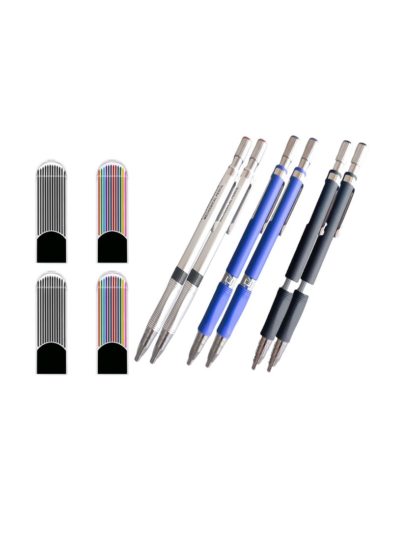 Generic 6PCS 2.0mm Mechanical Pencil with 2B Lead, Clutch Pencil with Propelling Mechanism 2B Mechanical Pencil Automatic Clutch Pencil Sketching Pencil for Draft Drawing Crafting Writing Sketching  - Image 1