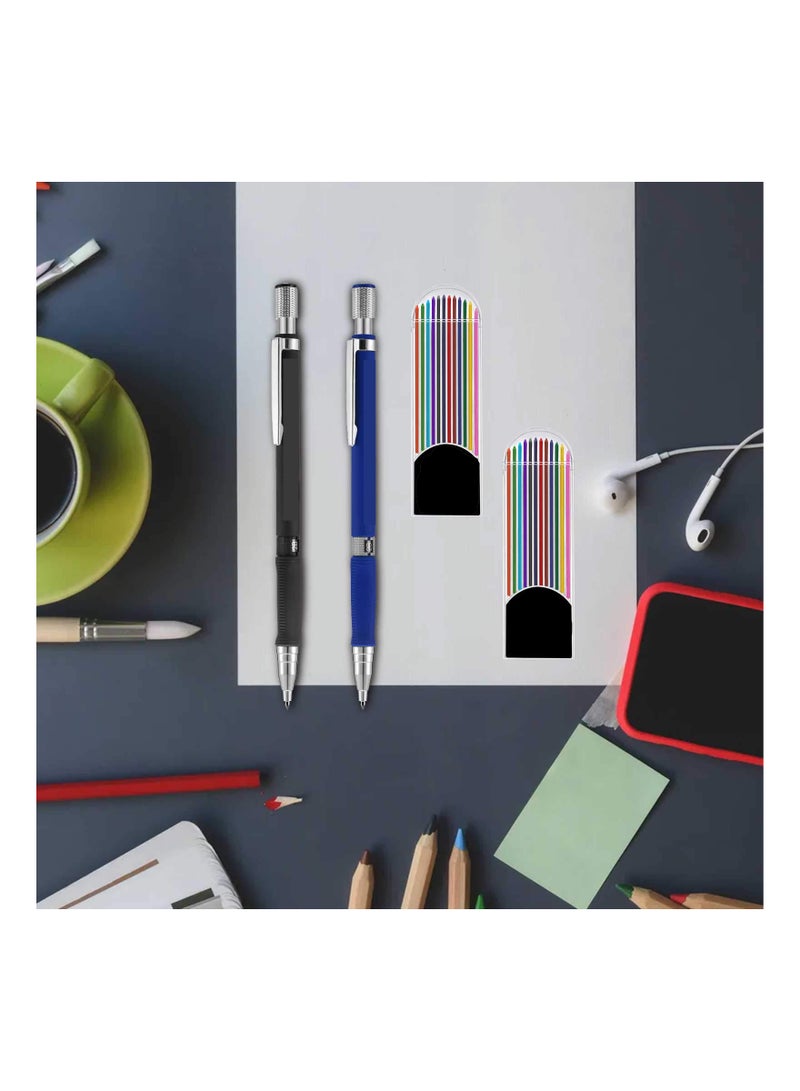 Generic 6PCS 2.0mm Mechanical Pencil with 2B Lead, Clutch Pencil with Propelling Mechanism 2B Mechanical Pencil Automatic Clutch Pencil Sketching Pencil for Draft Drawing Crafting Writing Sketching  - Image 3