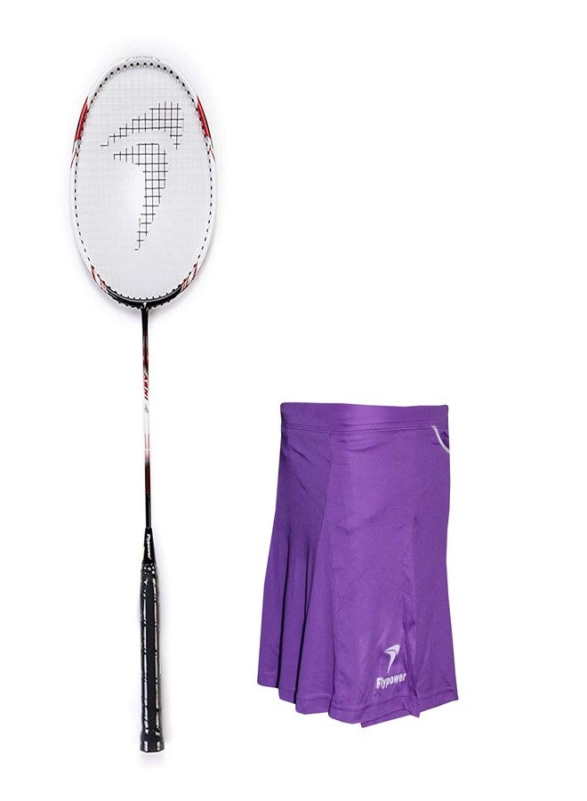 FLYPOWER BADMINTON RACKET AGNI 4 WITH SKIRT UTARI PURPLE SIZE J-1 - Image 1