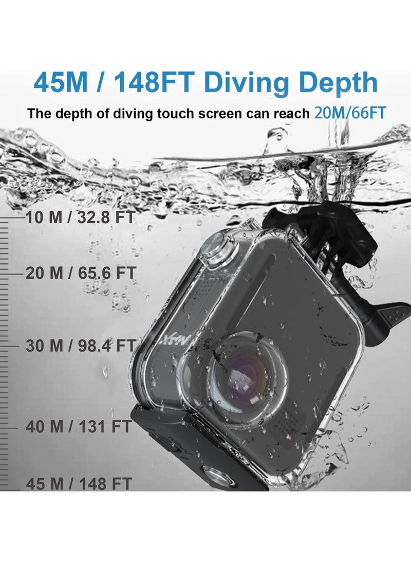 General Gopro Max Sports Camera Waterproof Case, Underwater Diving Protective Case 45M/148FT with Touch Screen Bracket Accessories  - Image 4