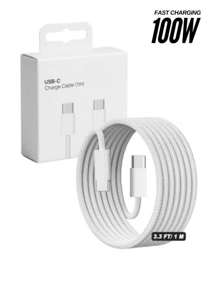 بريميم أبل شحن رسمي USB يكتب - C إلى يكتب - C للشحن فائق السرعة، بطول 1 متر، لأجهزة آيفون 17 وآيفون 16 وآيفون 15 وآيباد وماك بوك وسامسونج. - Image 2