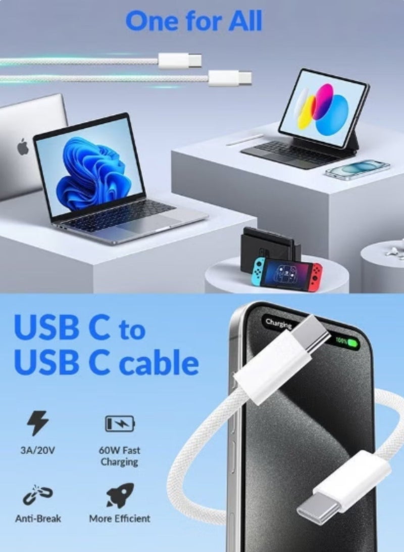 بريميم أبل شحن رسمي USB يكتب - C إلى يكتب - C للشحن فائق السرعة، بطول 1 متر، لأجهزة آيفون 17 وآيفون 16 وآيفون 15 وآيباد وماك بوك وسامسونج. - Image 3