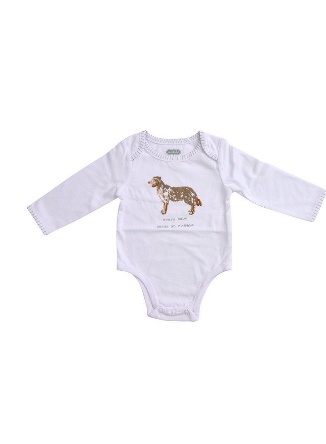 MUD PIE Baby Dog Breed Bodysuit and Bib Set, Aussie, 0-6 Months - Image 4