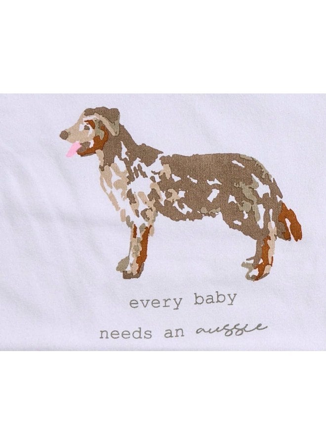 MUD PIE Baby Dog Breed Bodysuit and Bib Set, Aussie, 0-6 Months - Image 5