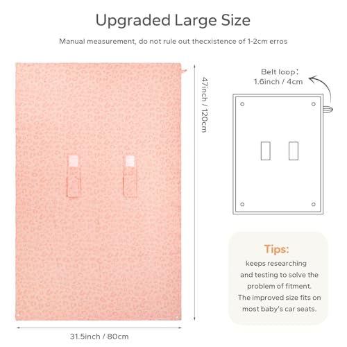 SERAPHY 2-in-1 Muslin Baby Car Seat Cover & Nursing Cover, Soft Lightweight Breastfeeding Cover for Boys and Girls,Breathable Canopy for Infant Carseat & Stroller for Summer—Love - Image 2