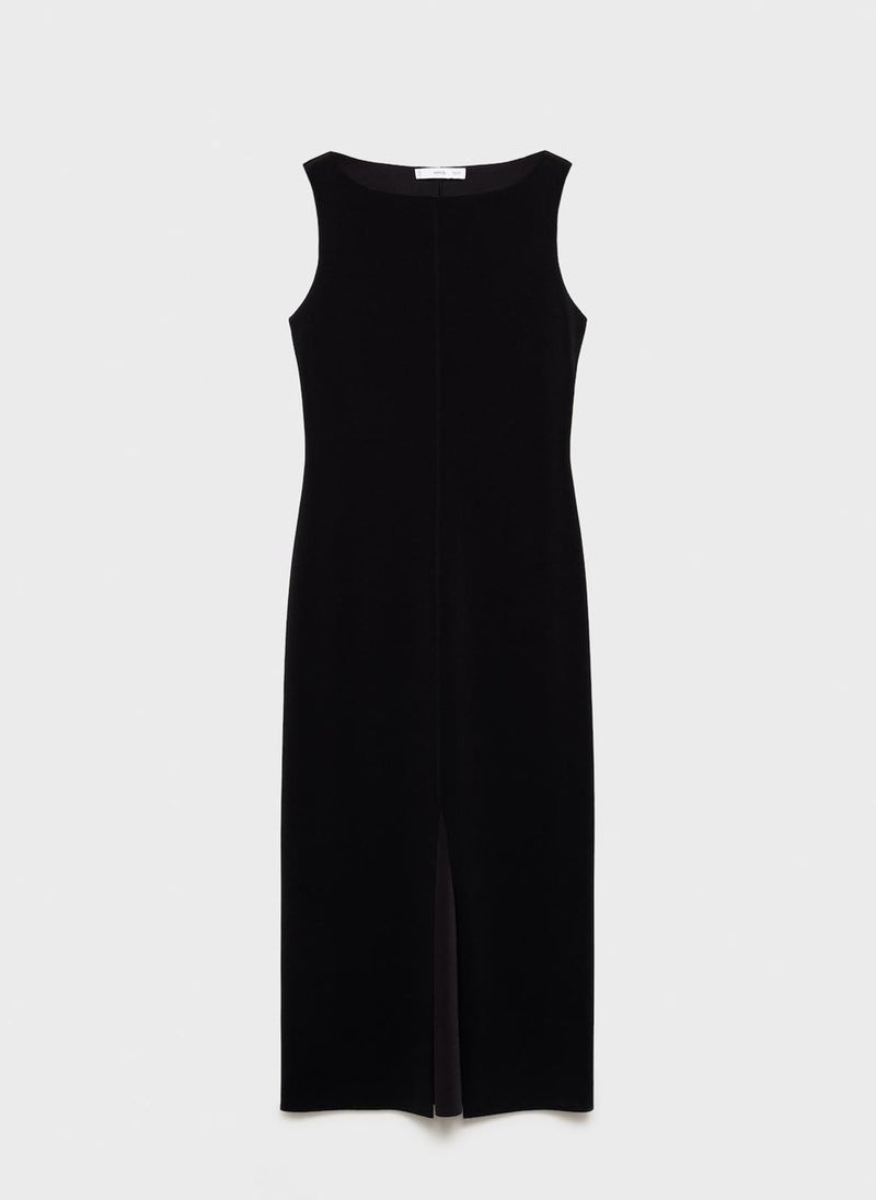 MANGO Boat-Neck Knitted Dress  - Image 5