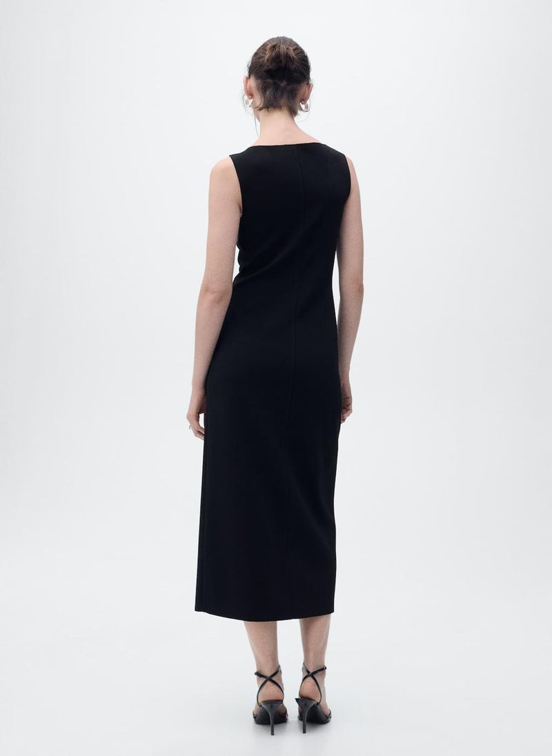 MANGO Boat-Neck Knitted Dress  - Image 2