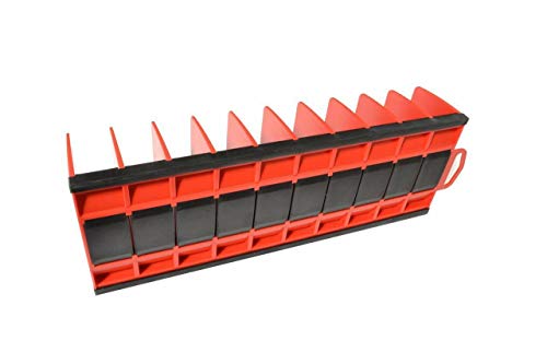 MLTOOLS Made in USA Professional 2 pack 20-Slot Tool Organizer, Red Plastic Storage Rack, Holds Pliers and Hand Tools, Non-Slip Rubber Base - Image 5