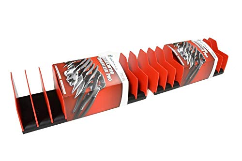 MLTOOLS Made in USA Professional 2 pack 20-Slot Tool Organizer, Red Plastic Storage Rack, Holds Pliers and Hand Tools, Non-Slip Rubber Base - Image 3