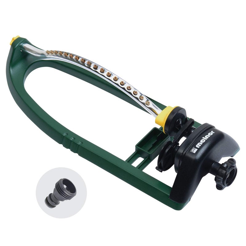 Melnor 65048-AMZ Oscillating Sprinkler with Brass Nozzles and QuickConnect Product Adapter Set, 3,400 sq. ft, Amazon Bundle - Image 1