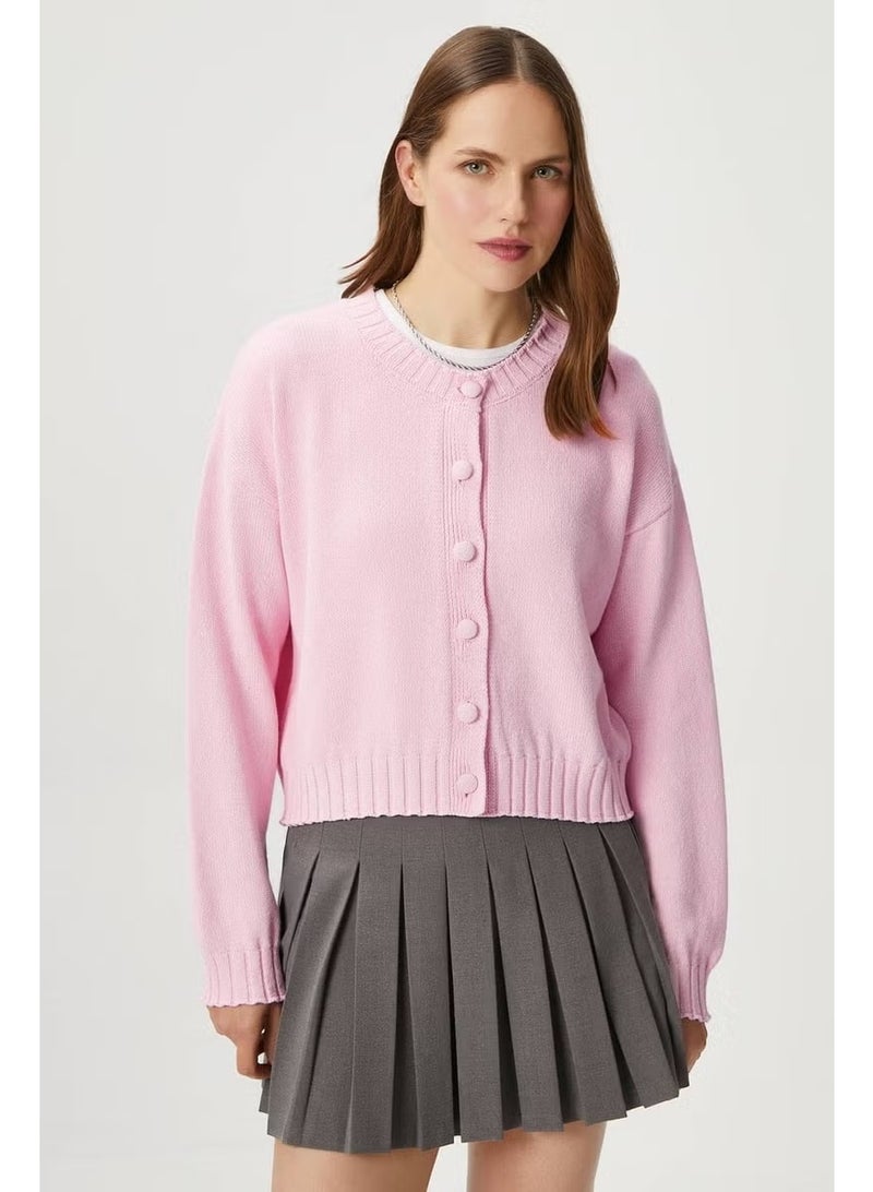 Ritnice Women Calm Pink Basic Knitwear Cardigan - Image 2