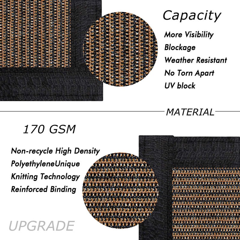 UPGRADE Privacy Screen Fence 6' x 50' Commercial Shade Cover with Brass Grommets Heavy Duty Perfect for Outdoor Back Yard-Mocha, Customizable - Image 2