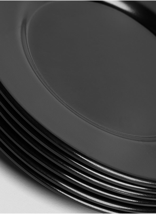 Generic Premium Black Melamine Dinner Plates Set of 6 | Round Flat & Deep Plates for Serving Meat, Dessert, Soup | Durable, Shatterproof, Dishwasher Safe  - Image 3