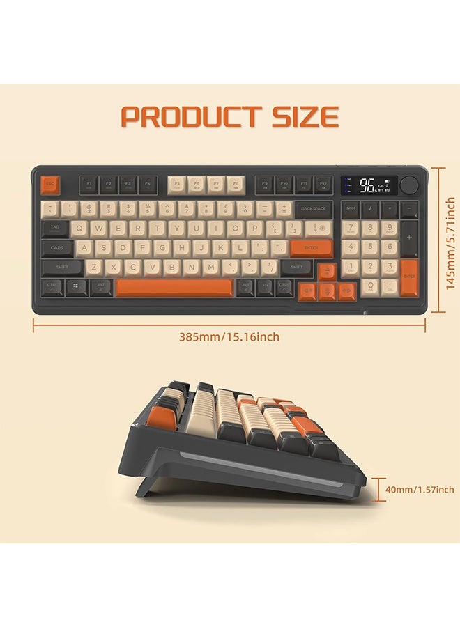 Free wolf M96 Wireless Dual-Mode Keyboard,Membrane keyboard,2.4G+Bluetooth 5.0,96-Key Compact,PBT Keycaps,Smart Screen & Rotary Knob for PC/Mac - Image 3