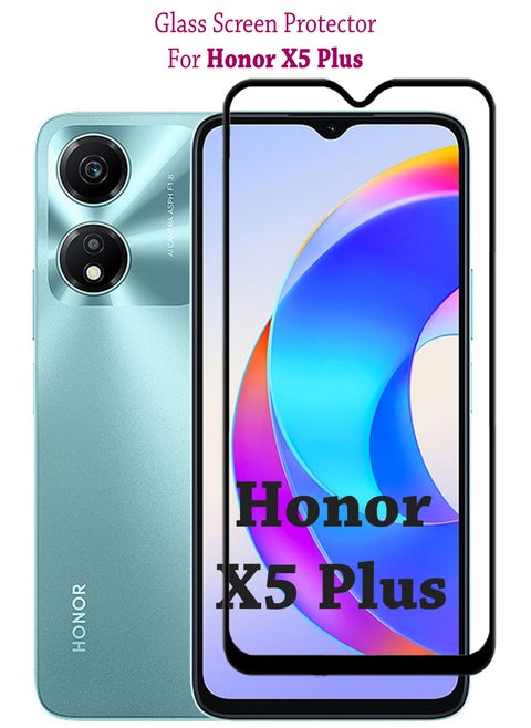 شاشة حماية من الزجاج المقوى لهاتف Honor X5 Plus - أسود