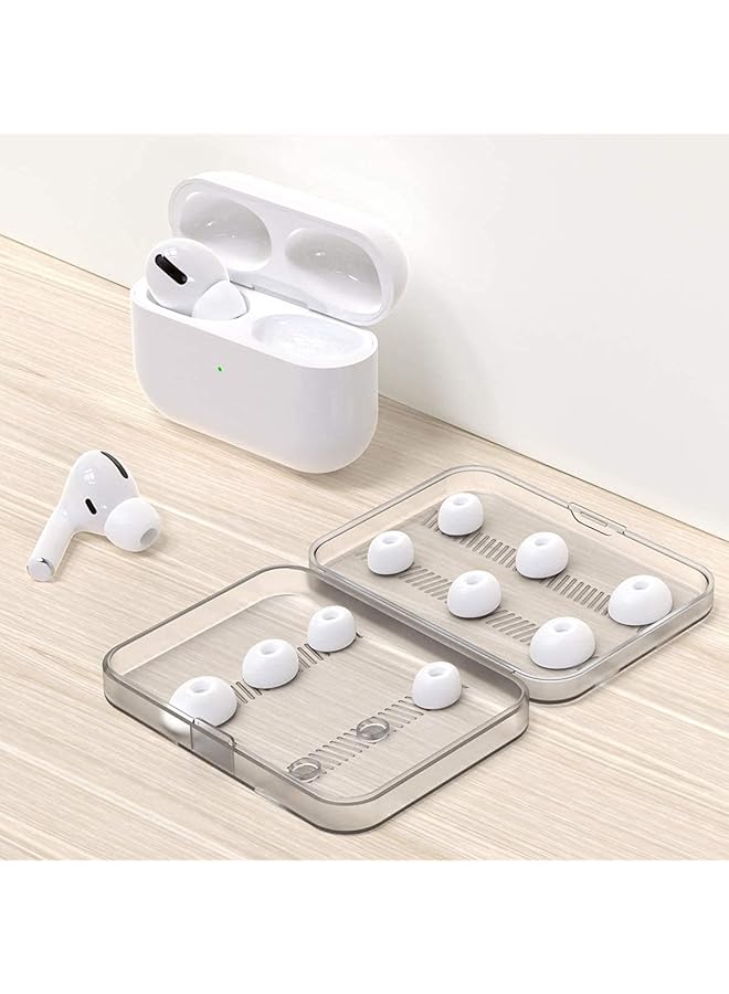erorex 6 Pairs White Silicon Replacement Ear Tips Ear Buds Tips For Airpods Pro Soft And High Elasticity With Clear Portable Storage Box - Image 4