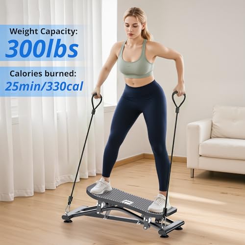 RYGEO Balance Board with Resistance Bands, Versatile Rocking Stepper, Wobble Board Featuring LCD Monitor, 331 lbs High-Capacity Ski Twister Trainer for Full Body Exercise at Home - Image 5