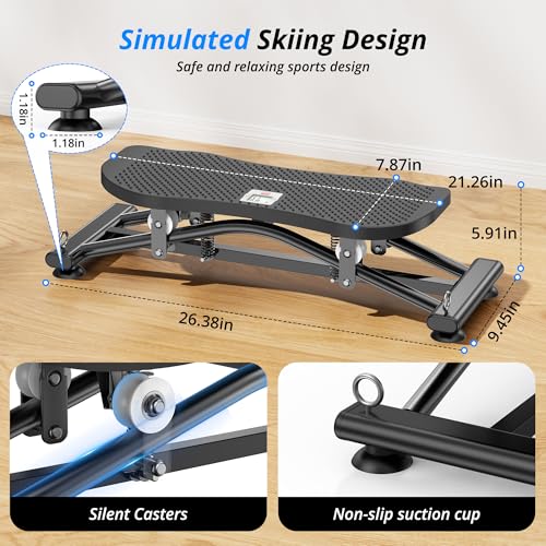 RYGEO Balance Board with Resistance Bands, Versatile Rocking Stepper, Wobble Board Featuring LCD Monitor, 331 lbs High-Capacity Ski Twister Trainer for Full Body Exercise at Home - Image 3