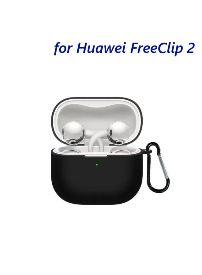 TWEGGON Huawei FreeClip 2 Case, Protective Silicone Soft Case for Huawei FreeClip 2 Black