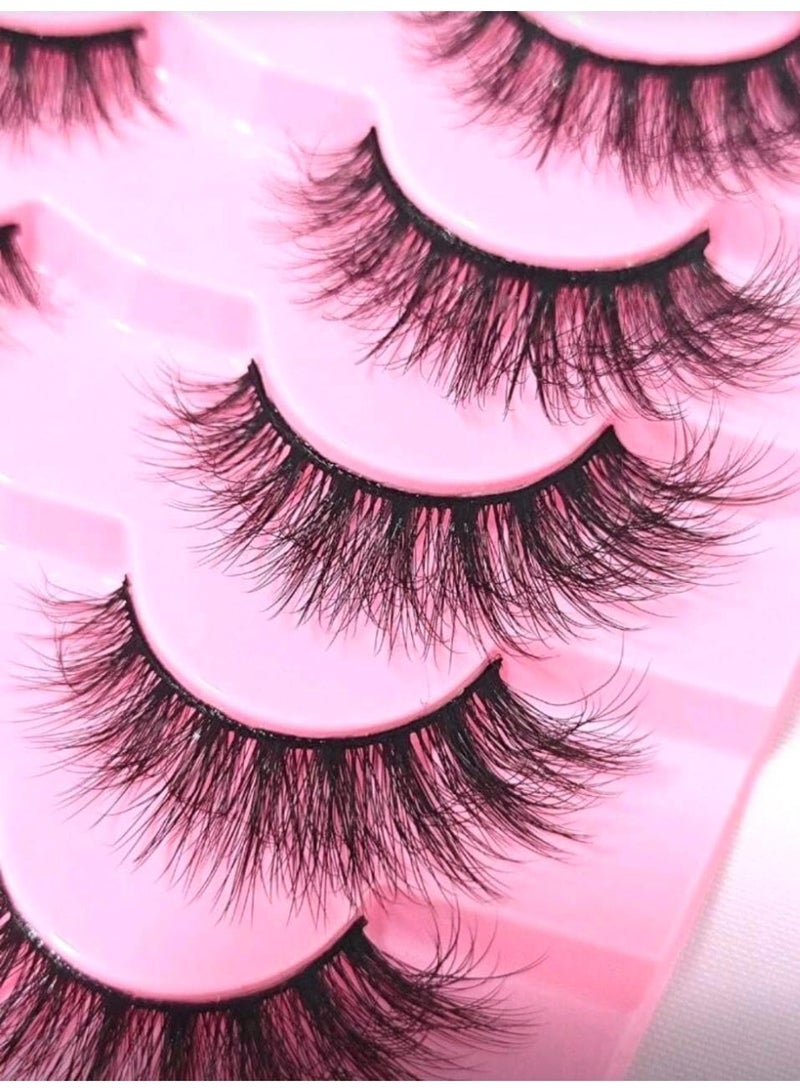 رموش صناعية ثلاثية الأبعاد من المنك كثيفة ودقيقة وطبيعية - Image 2