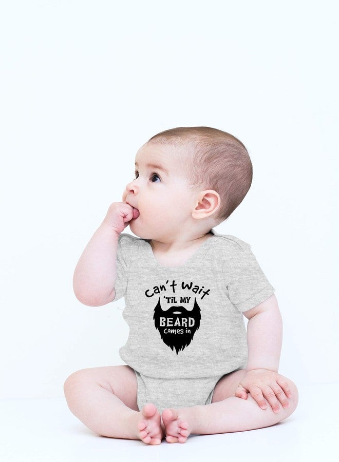 CBTwear ملابس أطفال من سي بي تي وير - لا أطيق الانتظار حتى ينمو لحيتي - ملابس أطفال - أطقم ملابس أطفال حديثي الولادة مضحكة للأولاد (6 أشهر، رمادي فاتح) - Image 2