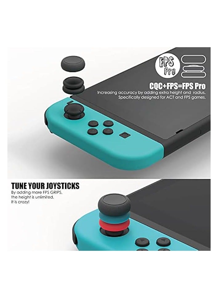 بروماس FPS Thumb Grip Set عصا التحكم غطاء عصا التناظرية لوحدة تحكم Nintendo Switch Joy-Con (أسود) - Image 4
