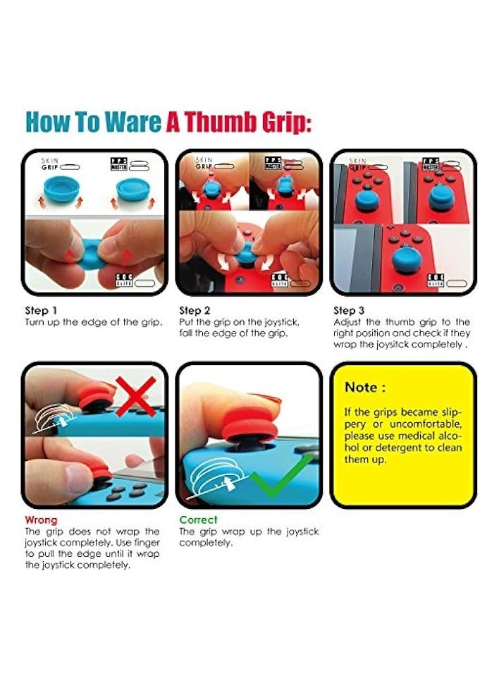 بروماس FPS Thumb Grip Set عصا التحكم غطاء عصا التناظرية لوحدة تحكم Nintendo Switch Joy-Con (أسود) - Image 5