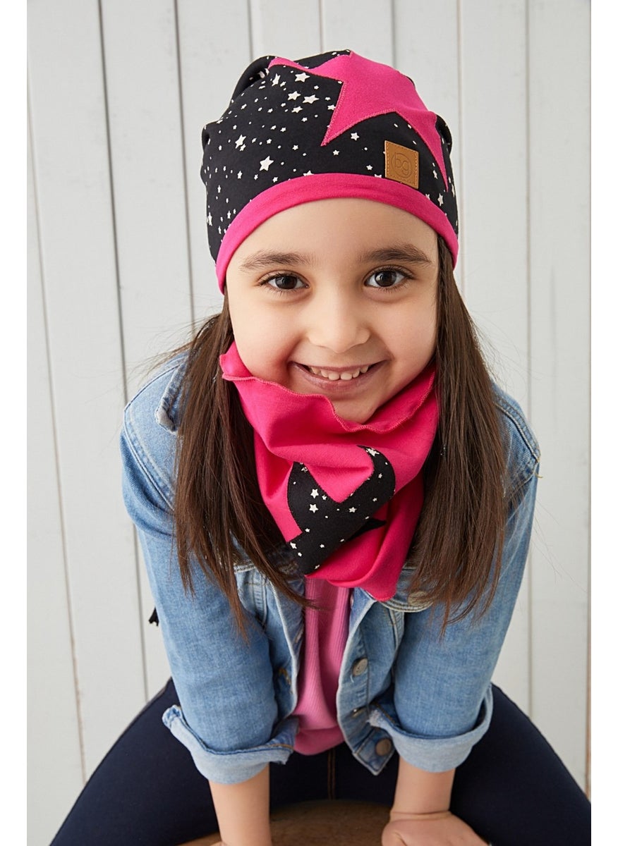 Babygiz Fuchsia Black Kids Baby Hat Beanie Soft Cotton Combed Cotton  - Image 3