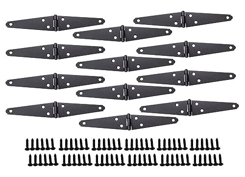QCAA Light Strap Hinge Steel 2Layered Powder Coated 4 Elegant Frosted Matte Black 12 Pack Made in Taiwan - Image 1